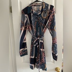 Patterned shirt dress